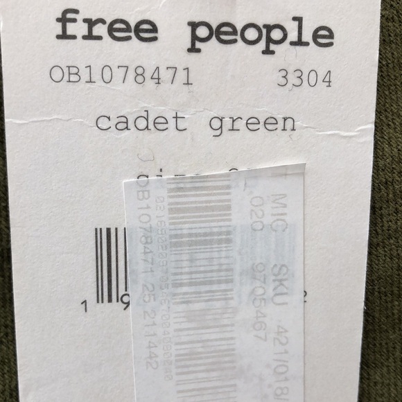 Free People cadet green olive zip mini skirt Sz 25 New with Tags - Picture 2 of 8